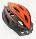 Kask rowerowy AVO-28 CZAR/CZE+LED rozm.L (55-61cm)