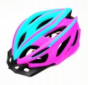 Kask rowerowy AVO-28 RÓŻ/nib +LED rozm.L (55-61cm)