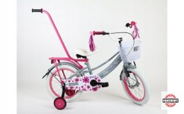 Rower Daisy 16' szaro-różowy