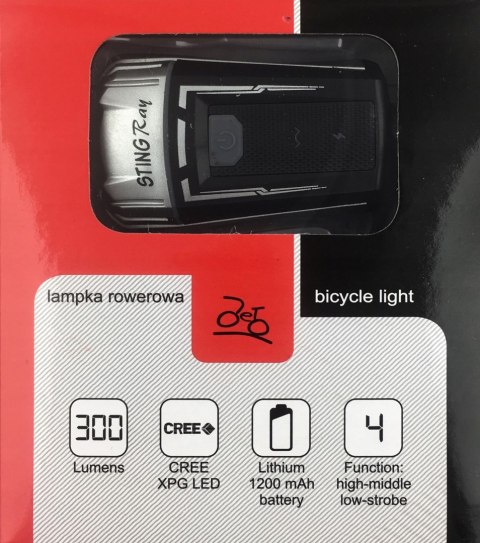 Lampa przód AU49 300 lumenów USB