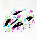 Kask rowerowy AVO-03 BIAŁY/KWIATKI rozm.M