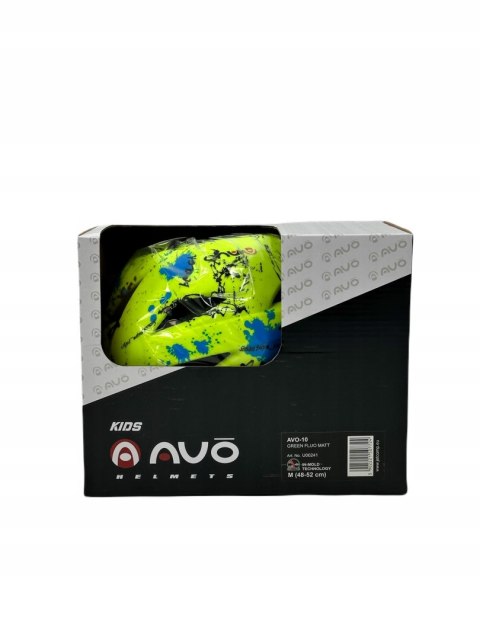 Kask rowerowy AVO-10 ZIELONY FLUO MAT rozm.M