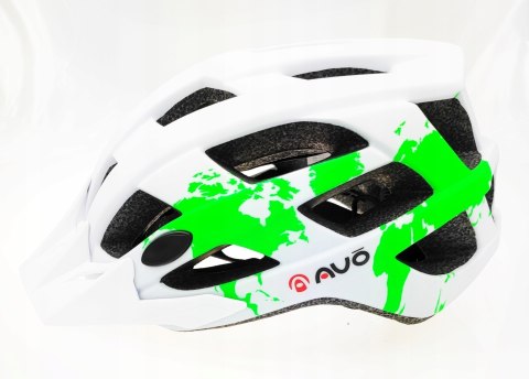 Kask rowerowy AVO-24 BIAŁO/ZIELONY MAT rozm.M