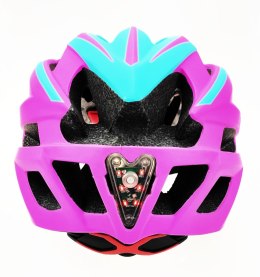 Kask rowerowy AVO-28 RÓŻOWO/NIEBIESKI+LED rozm.L