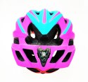 Kask rowerowy AVO-28 RÓŻOWO/NIEBIESKI+LED rozm.L