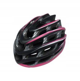 Kask rowerowy AVO-41 CARBON/RÓŻOWY MAT rozm.M