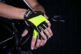 Rękawiczki rowerowe Force GRIP GEL rozm M żółty FLUO żelowe