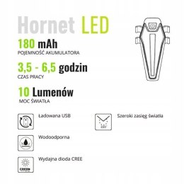 Oświetlenie rowerowe tył Nexelo Hornet 10 lm akumulator USB