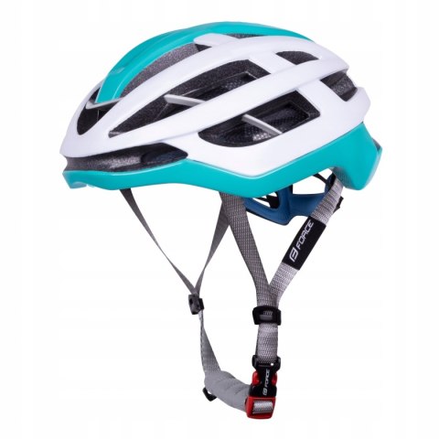 Kask rowerowy Force Lynx biało-turkusowy L/XL