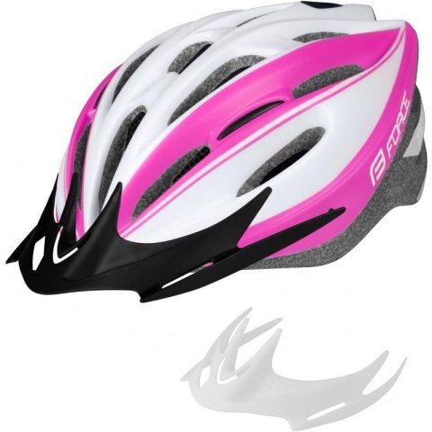 Kask rowerowy Force Tery - biało-różowy L/XL