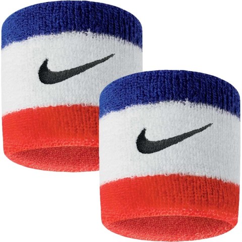 Frotki na nadgarstek Nike Swoosh niebiesko-biało-czerwone 2 szt. N0001565620 Nike