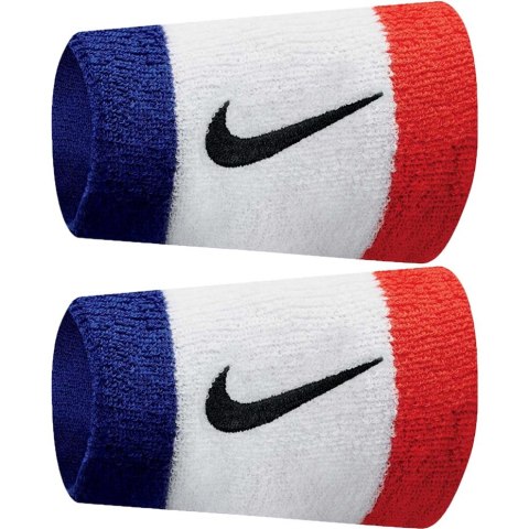 Frotki na nadgarstek Nike szerokie Swoosh niebiesko-biało-czerwone 2 szt ..N0001586620 Nike