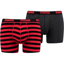 Bokserki męskie Puma Stripe 1515 Boxer 2P czerwone czarne 907433 05/591015001 786 S Puma