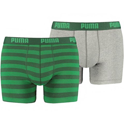 Bokserki męskie Puma Stripe 1515 Boxer 2P zielone szare 591015001 327 S Puma