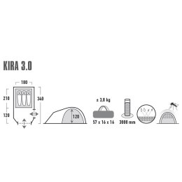 Namiot High Peak Kira 3 jasnoszary 10370 High Peak