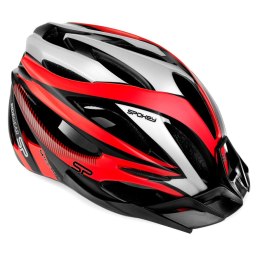 Kask rowerowy Spokey Spectro 58-61 cm czerwono-szary 922190 Spokey