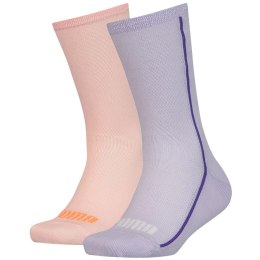 Skarpety dla dzieci Puma Mesh Sock 2 pary fioletowe, brzoskwiniowe 907628 02 27-30 Puma