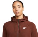 Bluza damska Nike Nsw Essential FLC FZ Hoodie brązowa BV4122 273 S Nike