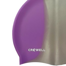 Czepek pływacki silikonowy Crowell Multi Flame fioletowo-srebrny kol.15 Crowell