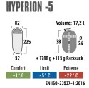 Śpiwór High Peak Hyperion 5 225x82x52 bordowo-szary 23373 High Peak