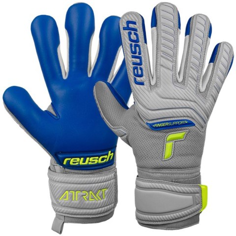 Rękawice bramkarskie Reusch Attrakt Grip Evolution Finger Support Junior szaro-niebieskie 5272820 6006 4 Reusch