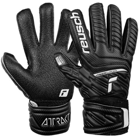 Rękawice bramkarskie Reusch Attrakt Resist Finger Support Junior czarne 5272610 7700 4,5 Reusch