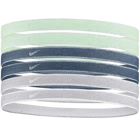 Opaski na włosy Nike Swoosh Sport Headbands 6 szt. miętowe, niebieskie, szare N1002008316OS Nike