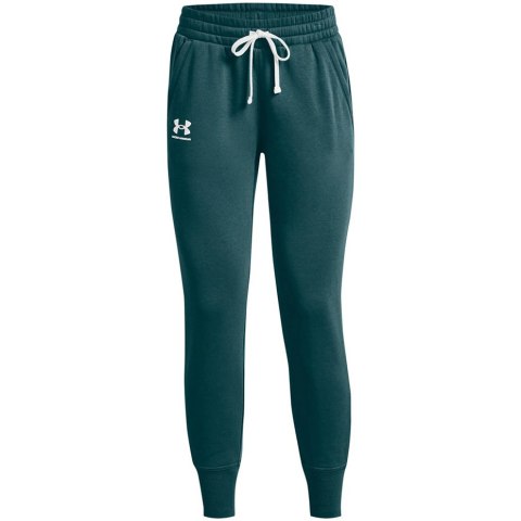 Spodnie damskie Under Armour Rival Fleece Joggers zielone 1356416 716 L Under Armour