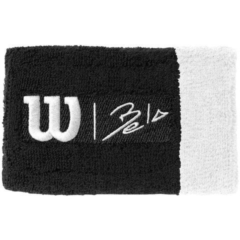 Frotka na rękę Wilson Bela Extra Wide Wristband II OSFA 2 szt. czarno-biała WRA813303 Wilson