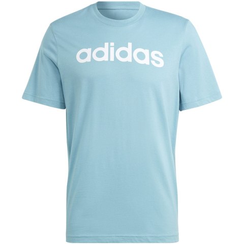 Koszulka męska adidas Essentials Single Jersey Linear Embroidered Logo Tee błękitna IC9287 S Adidas