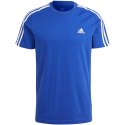 Koszulka męska adidas Essentials Single Jersey 3-Stripes niebieska IC9338 M Adidas