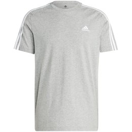 Koszulka męska adidas Essentials Single Jersey 3-Stripes szara IC9337 L Adidas