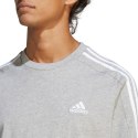 Koszulka męska adidas Essentials Single Jersey 3-Stripes szara IC9337 S Adidas