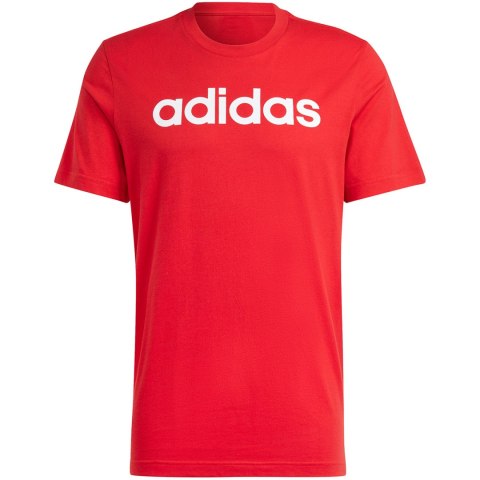 Koszulka męska adidas Essentials Single Jersey Linear Embroidered Logo czerwona IC9278 L Adidas