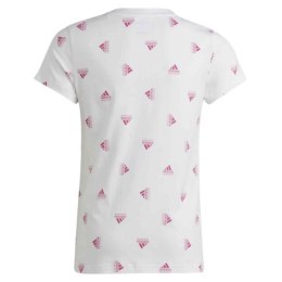 Koszulka dla dzieci adidas Brand Love Print Cotton Tee biała IB8918 128cm Adidas