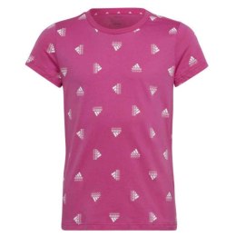 Koszulka dla dzieci adidas Brand Love Print Cotton Tee różowa IB8920 128cm Adidas