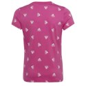 Koszulka dla dzieci adidas Brand Love Print Cotton Tee różowa IB8920 128cm Adidas