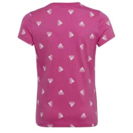 Koszulka dla dzieci adidas Brand Love Print Cotton Tee różowa IB8920 128cm Adidas