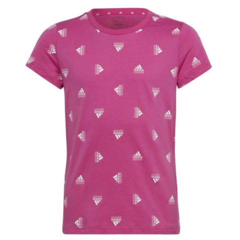 Koszulka dla dzieci adidas Brand Love Print Cotton Tee różowa IB8920 152cm Adidas