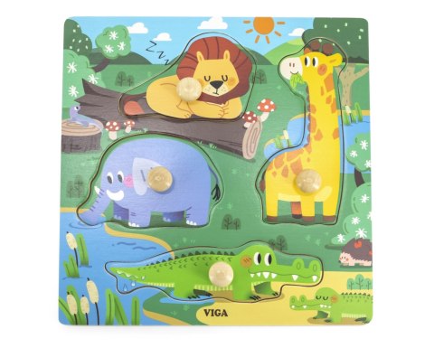 Viga 44593 Puzzle z uchwytami - dzikie zwierzęta Viga