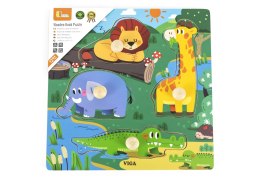 Viga 44593 Puzzle z uchwytami - dzikie zwierzęta Viga