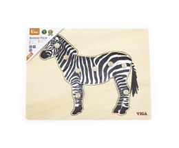 Viga 44603 Puzzle na podkładce z uchwytami - Zebra Viga