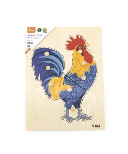 Viga 44610 Puzzle na podkładce z uchwytami - Kogut Viga