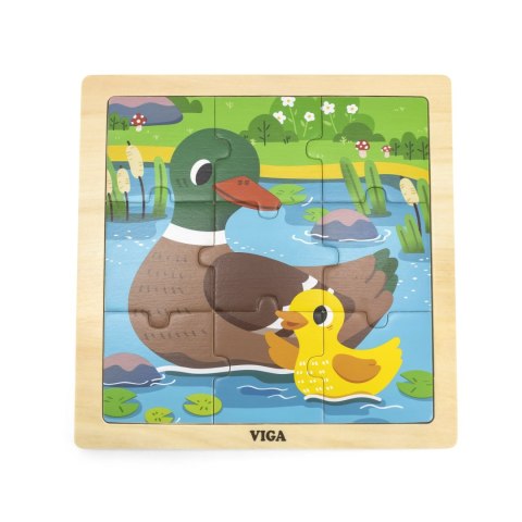 Viga 44621 Puzzle na podkładce 9 elementów - Kaczka Viga