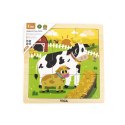 Viga 44623 Puzzle na podkładce 9 elementów - Krowa Viga