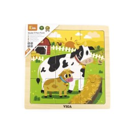 Viga 44623 Puzzle na podkładce 9 elementów - Krowa Viga