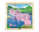 Viga 44628 Puzzle na podkładce 9 elementów - hipopotam Viga