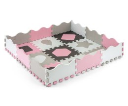 Mata piankowa puzzle Jolly 3x3 Shapes - Pink Grey Milly Mally