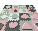 Mata piankowa puzzle Jolly 4x4 Shapes - Pink Grey Milly Mally