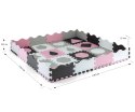 Mata piankowa puzzle Jolly 4x4 Shapes - Pink Grey Milly Mally